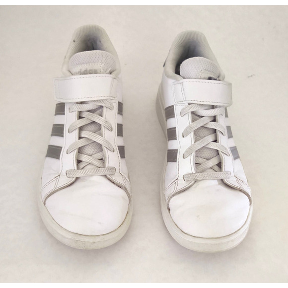 Adidas Grand Court 2.0 Shoes -White / Matte Silver - Kids - US Size 2.5 - Picture 16 of 16